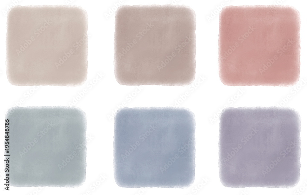 Fototapeta premium set of gray and brown watercolor squares