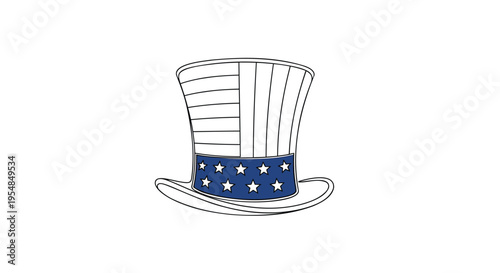 Vector illustration of a top hat with blue band
