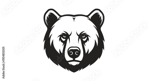 Black and white bear head.