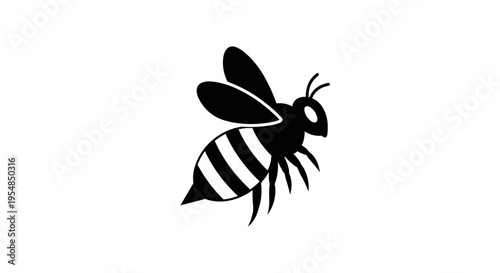 Black and white bee icon.
