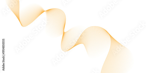 Modern abstract wave digital orange and white geometric technology. Abstract line wave gradient poster blend background vector.