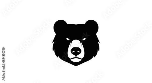 Black bear head silhouette logo.