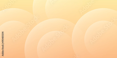 Abstract background with radiant soft warm orange to yellow fluid concentric circular layers.