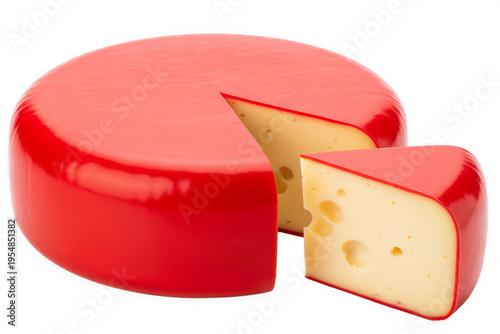 Slika na platnu edam cheese round cheese dutch cheese yellow cheese wheel semi-hard cheese on wh