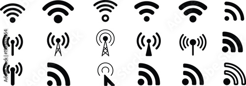 Wi-Fi Connectivity: A collection of Wi-Fi signal icons, radiating connectivity and symbolizing access to the digital world.