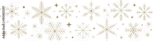 Winter's Delicate Flurry: An exquisite illustration showcases an array of ornate snowflakes, each a unique masterpiece of frosty artistry, delicately dancing across the canvas.