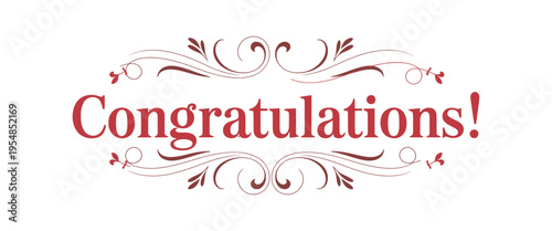 Photos congratulations text handwritten modern brush lettering in white color on black