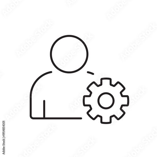 A vector icon representing administrator rights in system access control interfaces, created in line style with editable stroke