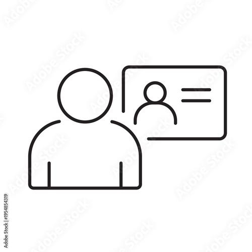 A vector icon representing role assignment in user access control systems, created in line style with editable stroke