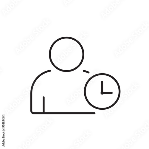 A vector icon representing temporary access in user permission systems, created in line style with editable stroke