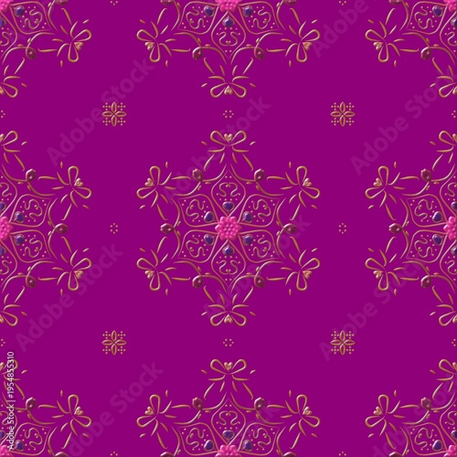 Fabric pattern, Zigzag pattern, Flower pattern design