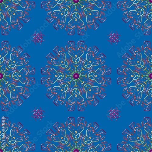 Fabric pattern, Zigzag pattern, Flower pattern design