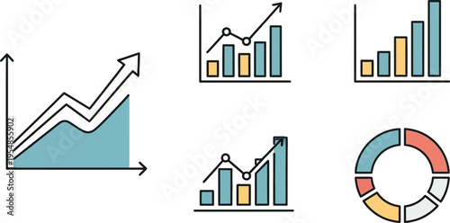 business growth and success metrics flat design vector illustration