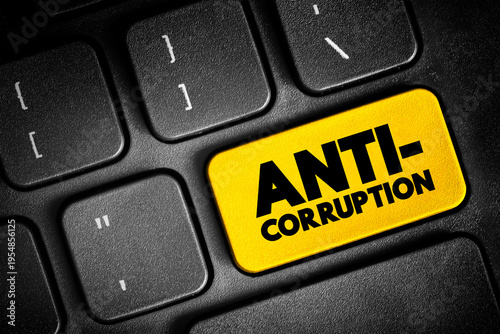 Wallpaper Mural Anti-Corruption - comprises activities that oppose or inhibit corruption, text button on keyboard, concept background Torontodigital.ca