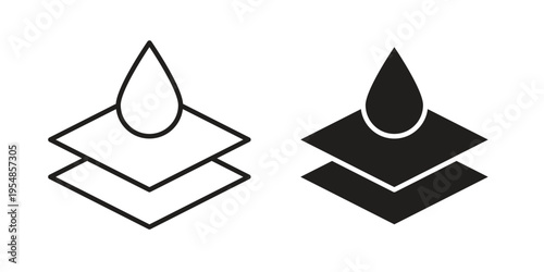 Absorbent layer icon concept design set. Icon Element For Design