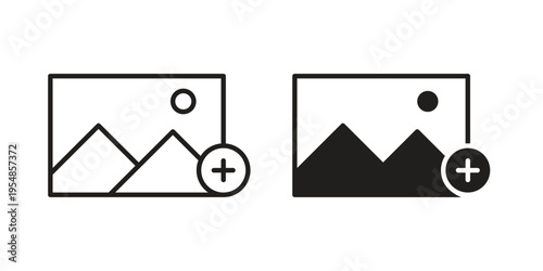 Add photos icon concept design set. Icon Element For Design