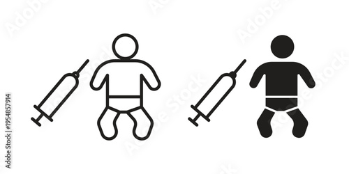 Baby Vaccination icon concept design set. Icon Element For Design
