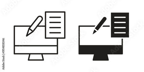 Blended learning icon concept design set. Icon Element For Design