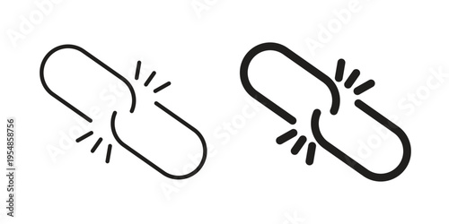 Broken link icon concept design set. Icon Element For Design