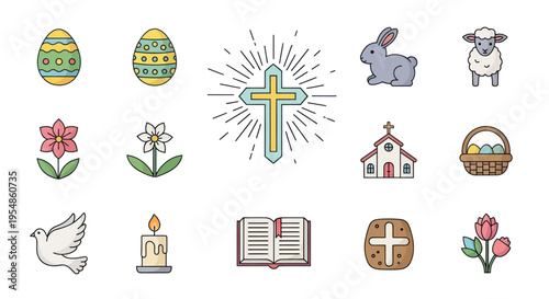 Easter and Christianity symbols