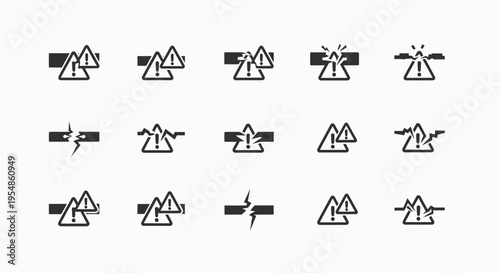 warning signs with lightning bolts and flags