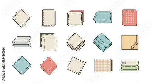 colorful napkin icons