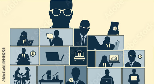 Business people working remotely team collaboration