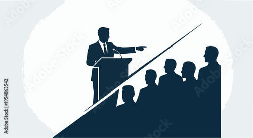 businessman giving presentation to audience