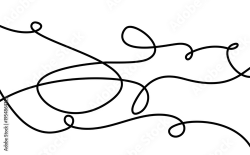 Wavy line with flowing curves. Continuous line doodles form wavy pattern. Curves create abstract backgrounds with flowing squiggles and organic tangles minimalist design. Abstract wavy line pattern