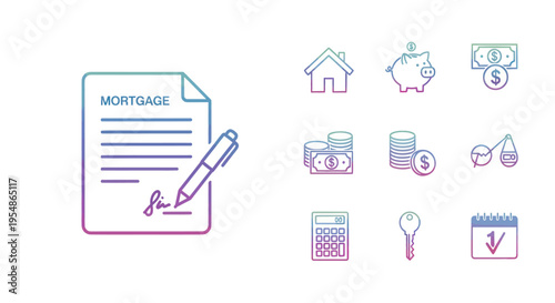 Mortgage loan concept with icons