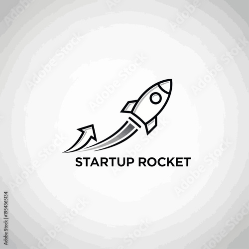 Dynamic rocket launch illustration with an upward arrow, perfect for symbolizing startup ventures, rapid business growth, and innovative project acceleration concepts