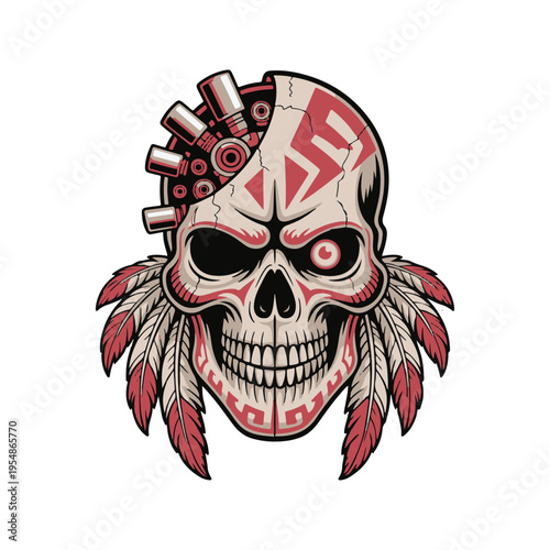 Cyber Tribal Skull