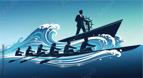 business team navigating challenges leadership