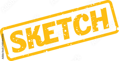Artistic Yellow SKETCH Stamp Mark for Creative Ideas and Preliminary Designs
