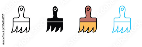 Professional Paint Brush Icon for Home Renovation, Artistic Painting, and DIY Construction Projects. Symbol Vector Illustration.