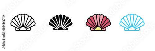 Decorative Seashell Icon for Summer Beach Theme, Marine Life Decoration, and Ocean Nature Design. Symbol Vector Illustration.