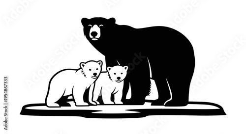 Black bear with two cubs.