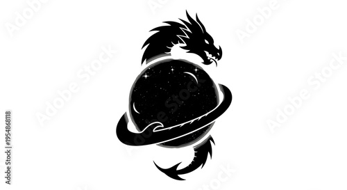 Black Dragon Around Planet.