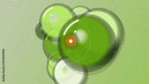 Green Abstract Molecular Cell Structure Illustration