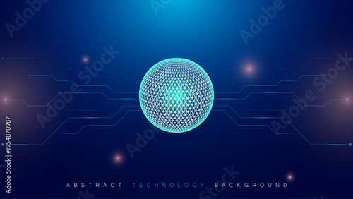 Blue Abstract Plexus Network with Glowing Nodes and Lines