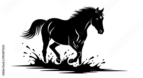 Black Horse Running Fast.