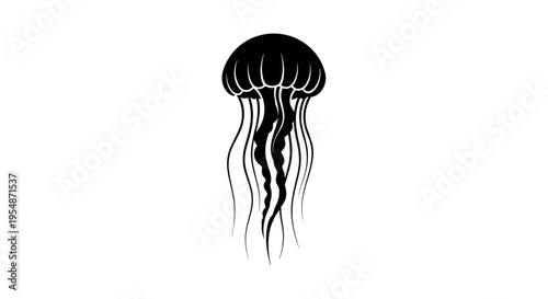 Black Jellyfish Ocean Creature.