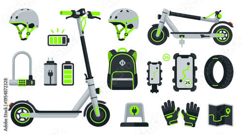 Electric Scooter Accessories and Equipment Set