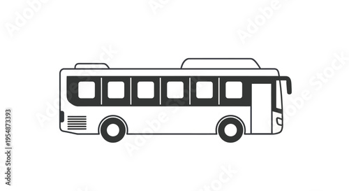 Large Public Transportation Bus Vehicle.