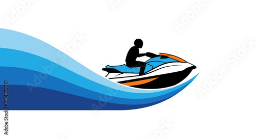 Person Riding a Jet Ski Boat.