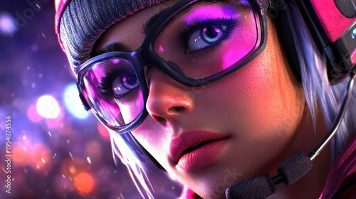 Woman wears stylish hat and glasses confidently lady with hat and glasses poses for camera