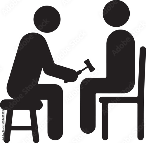 Reflex test doctor tapping knee with hammer during neurological exam