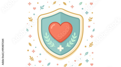 Heart Shield Icon Representing Health Protection and Wellness