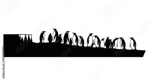 Group of Penguins on Iceberg.