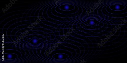 Radio Wave illustration effects on Green Screen background. circle waves in white background.